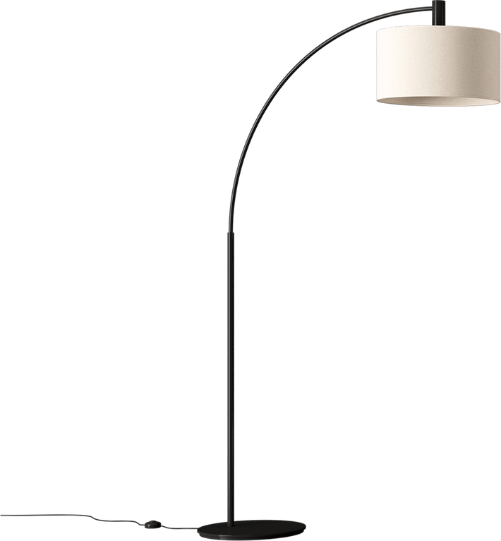 #303 White floor lamp with black isolated on a transparent background